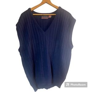 American priority sleeveless mens navy blue Sweater Vest men’s big & tall 1x